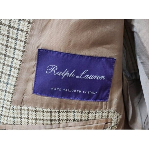 Ralph Lauren Purple Label Plaid Suit Jacket Size 49 R - Picture 9 of 16